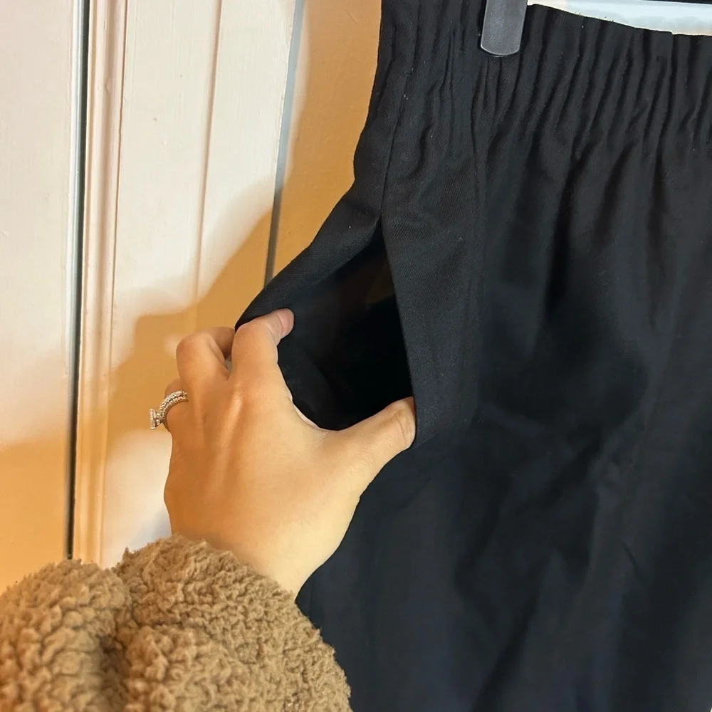J.Crew Classic Black Wool Paperbag Mini Skirt